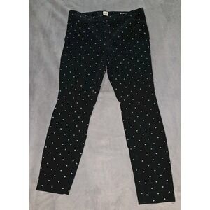 Gap Signature Skinny Ankle Pants Women's Size 10 True Black Geo All Over Pattern